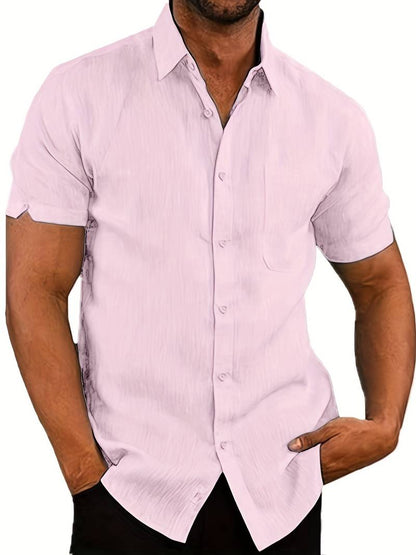 Summer Shirt Lightweight Collar Buttons Men