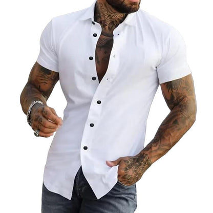 Slim Fit Hemd Modisch Kurzarm Herren - IdealeKleiden