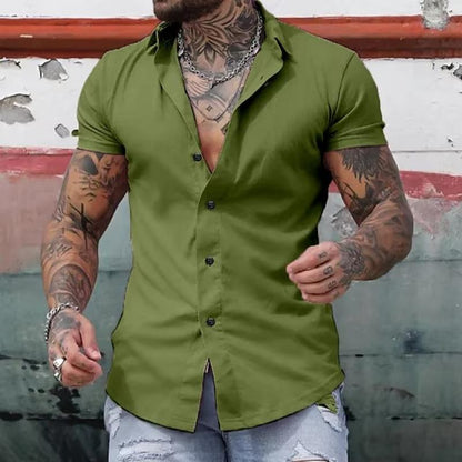Men's Slim Fit Short Sleeve Shirt Modern