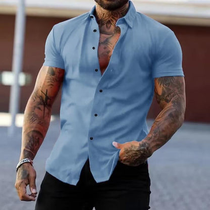 Men's Slim Fit Short Sleeve Shirt Modern