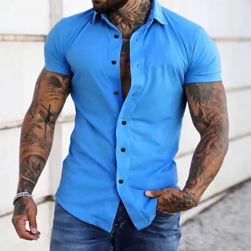 Men's Slim Fit Short Sleeve Shirt Modern
