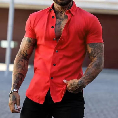 Men's Slim Fit Short Sleeve Shirt Modern