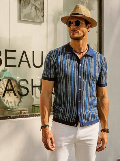 Men's Short Sleeve Shirt Classic Stripes