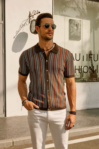 Men's Short Sleeve Shirt Classic Stripes