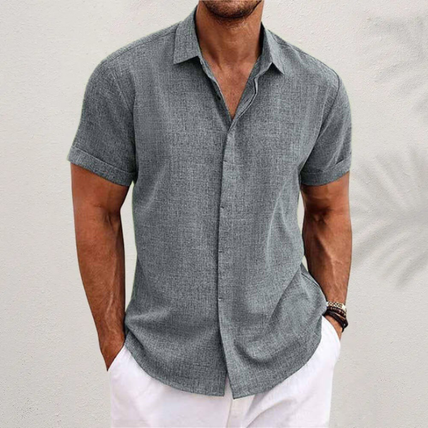 Men's Lightweight Collared Shirt with Buttons