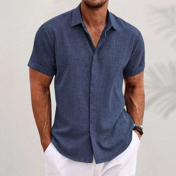 Men's Lightweight Collared Shirt with Buttons