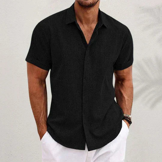 Men's Lightweight Collared Shirt with Buttons