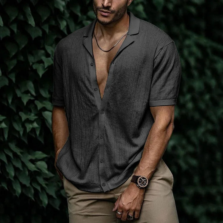 Men's lightweight polo shirt with buttons