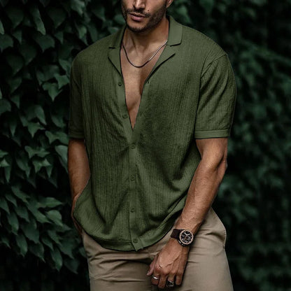 Men's lightweight polo shirt with buttons