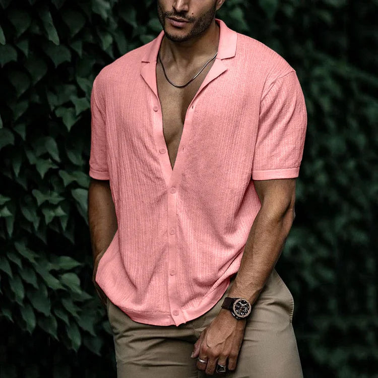 Men's lightweight polo shirt with buttons