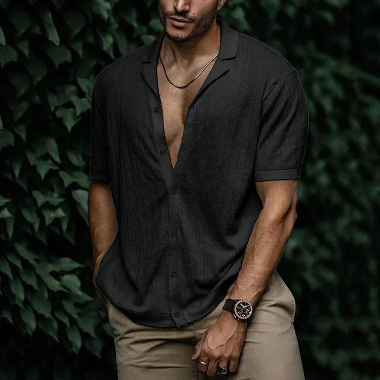Men's lightweight polo shirt with buttons