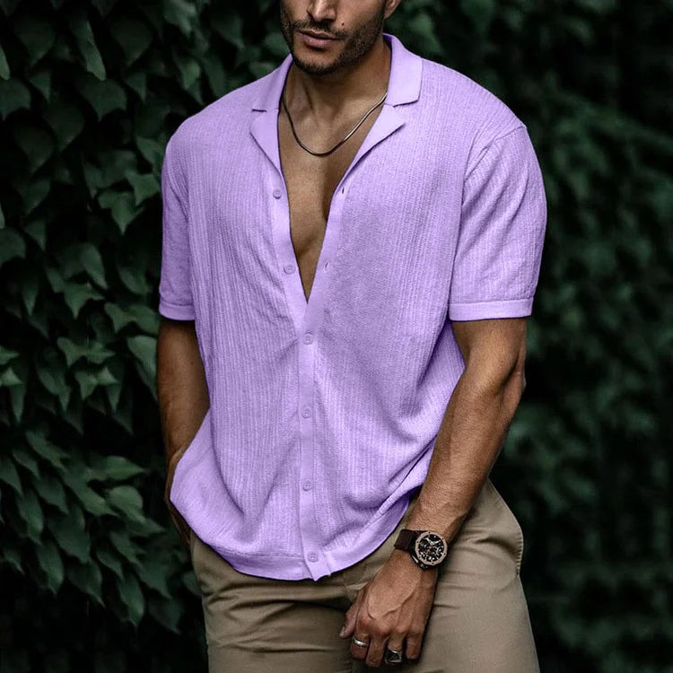 Men's lightweight polo shirt with buttons