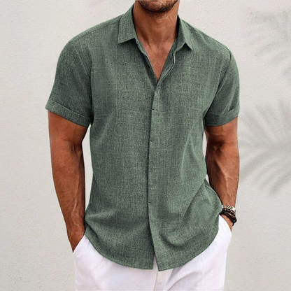 Men's Summer Short-Sleeved Linen Shirt