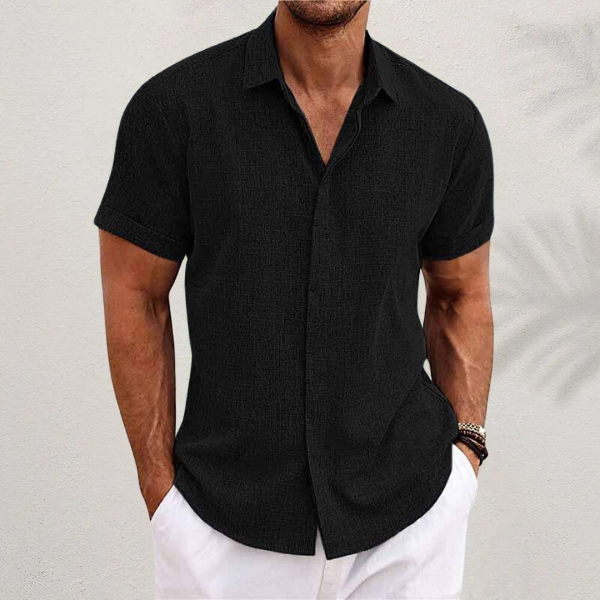 Men's Summer Short-Sleeved Linen Shirt