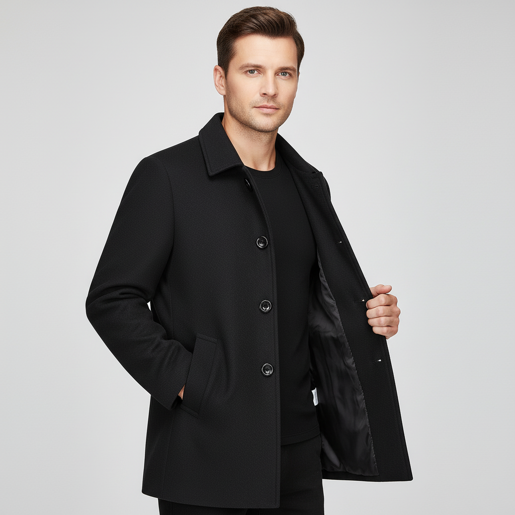 Klassischer Herren Trenchcoat Elegant Schnitt - IdealeKleiden