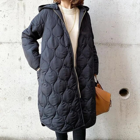 Schöner Damenmantel Lang Klassisch Steppjacke - IdealeKleiden