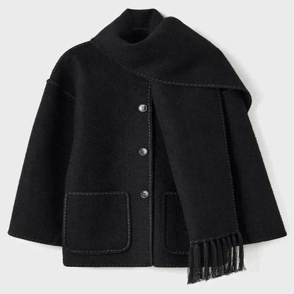 Women's Winter Jacket Scarf Modern Elegant
