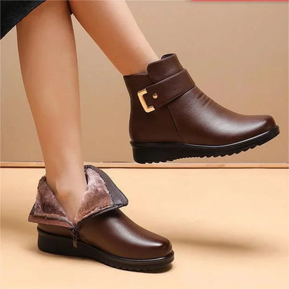 Warm Leather Boots Winter Fleece Non-Slip