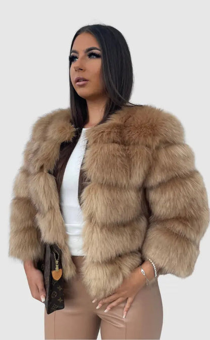 Luxury Faux Fur Jacket Elegant Women's