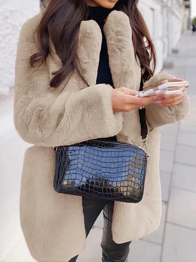 Women's Faux Fur Coat Long Open Jacket