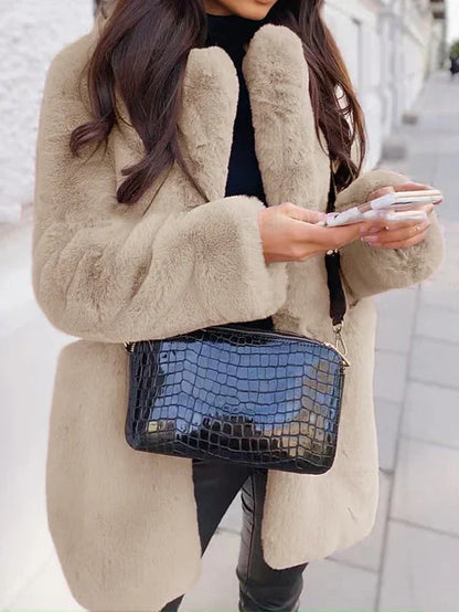 Women's Faux Fur Coat Long Open Jacket