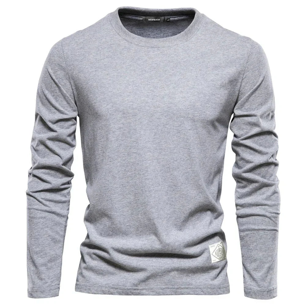 Men's Long-Sleeve T-Shirt Comfortable Crew Neck