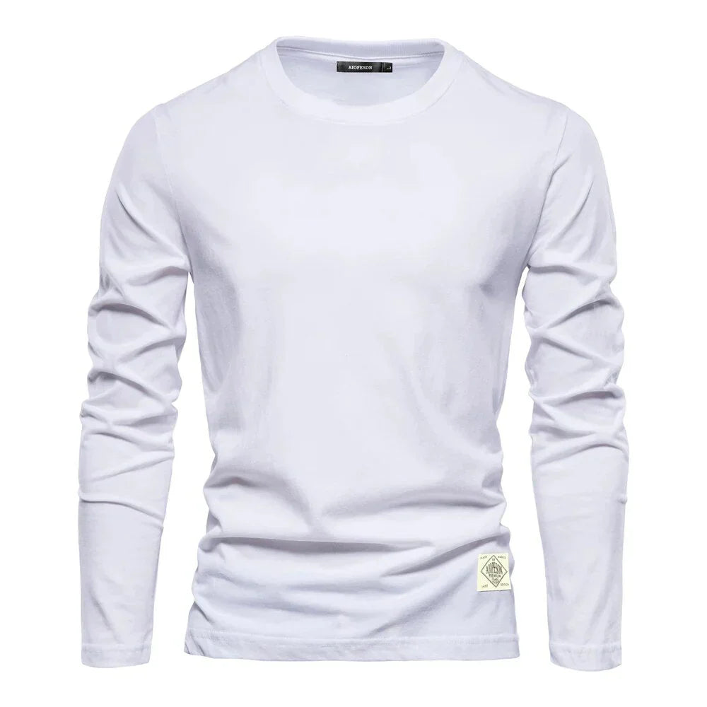 Men's Long-Sleeve T-Shirt Comfortable Crew Neck