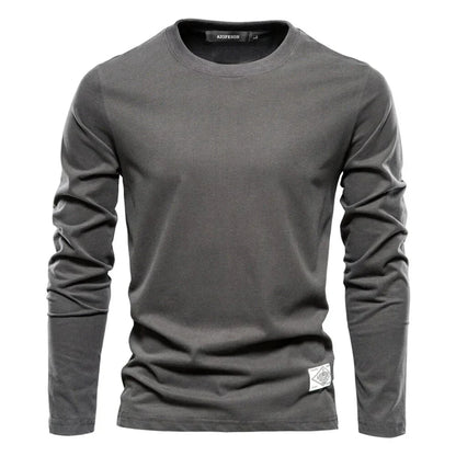 Men's Long-Sleeve T-Shirt Comfortable Crew Neck