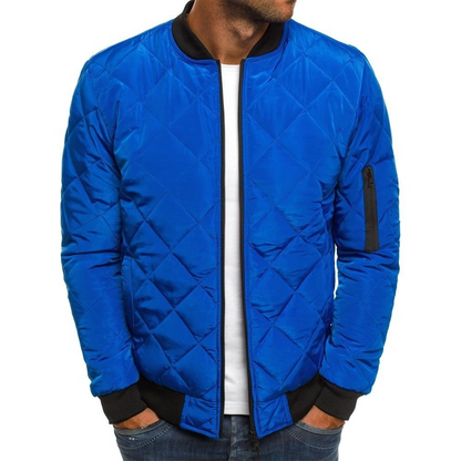 Comfortable Men's Bomber Jacket with Zipper Pockets