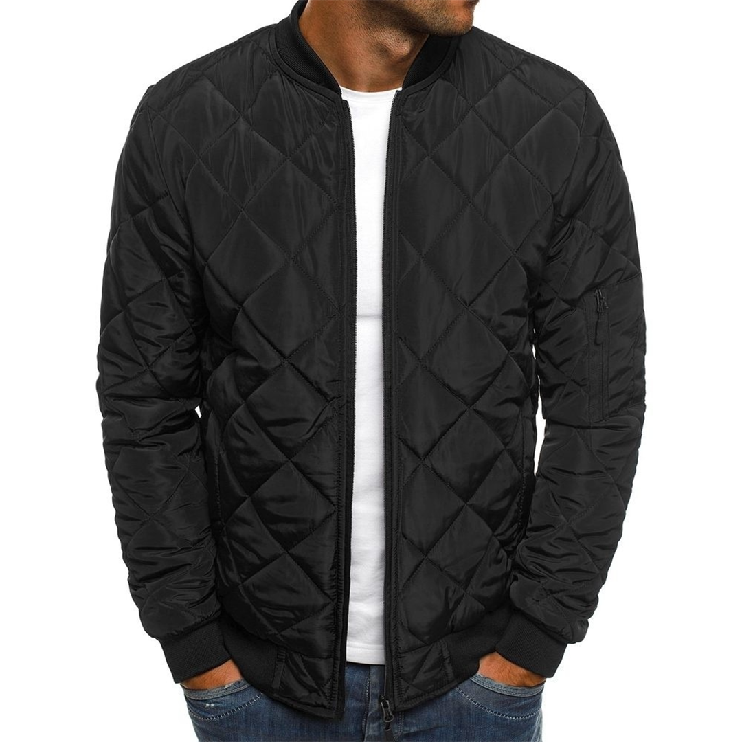 Comfortable Men's Bomber Jacket with Zipper Pockets