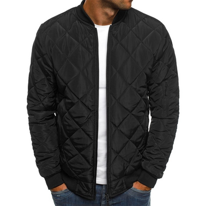 Comfortable Men's Bomber Jacket with Zipper Pockets