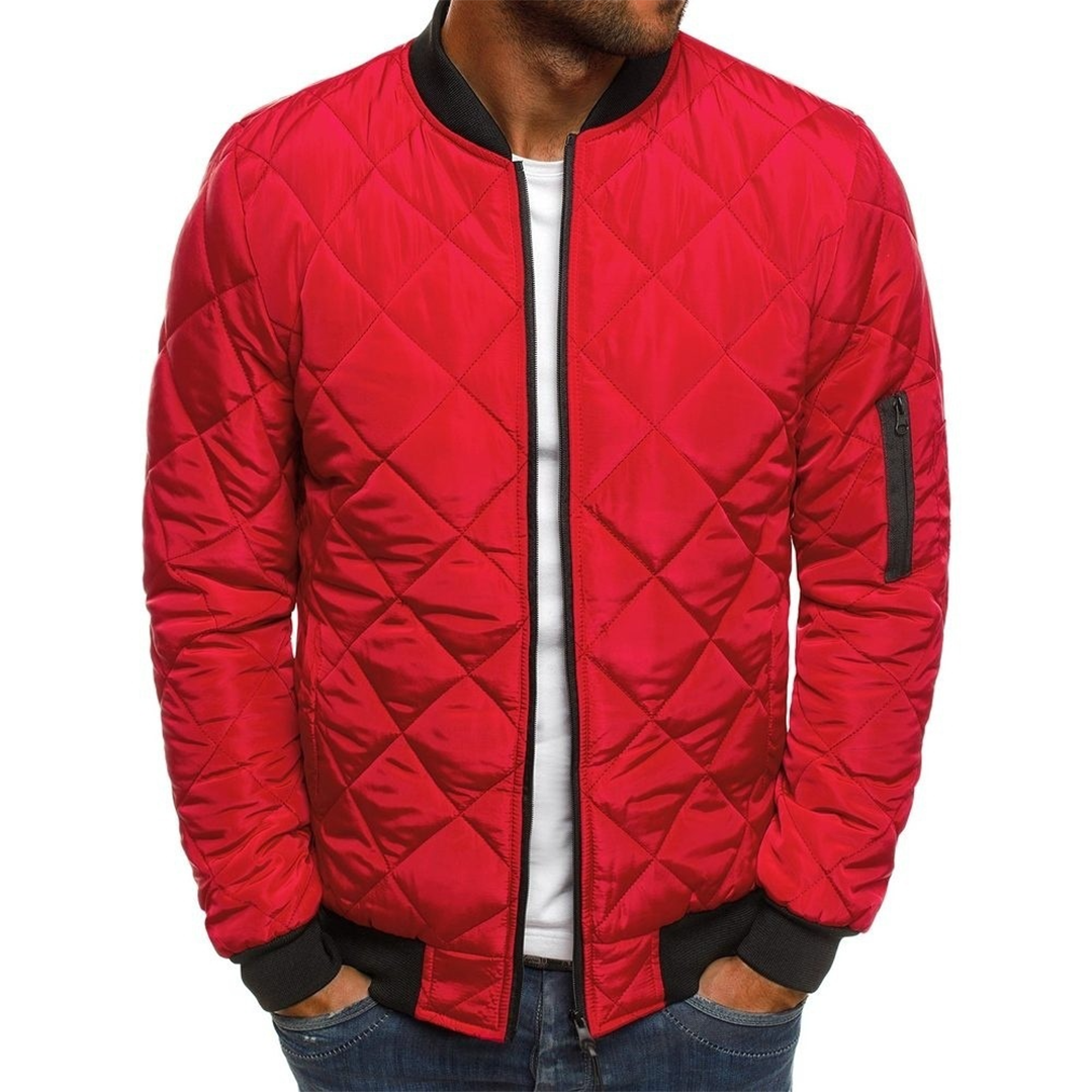 Comfortable Men's Bomber Jacket with Zipper Pockets