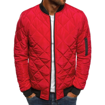 Comfortable Men's Bomber Jacket with Zipper Pockets