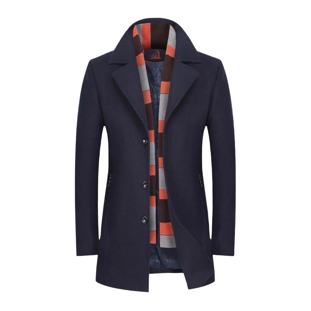 Elegant Men's Coat with Lapel Collar