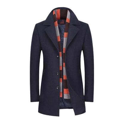 Elegant Men's Coat with Lapel Collar
