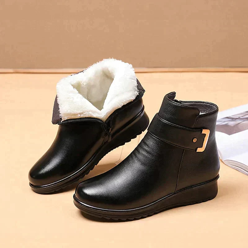 Warm Leather Boots Winter Fleece Non-Slip