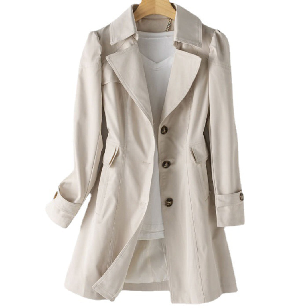 Long Trench Coat Windproof Waterproof Elegant