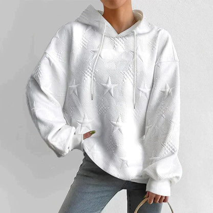 Hoodie Oversized Star Pattern Knit