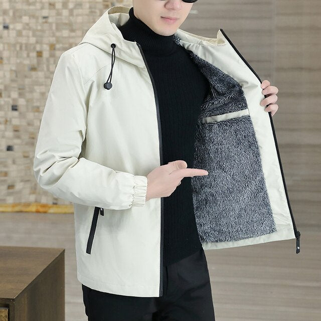 Trendy Windbreaker with Hood Modern Style
