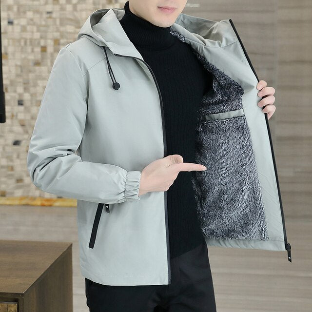Trendy Windbreaker with Hood Modern Style