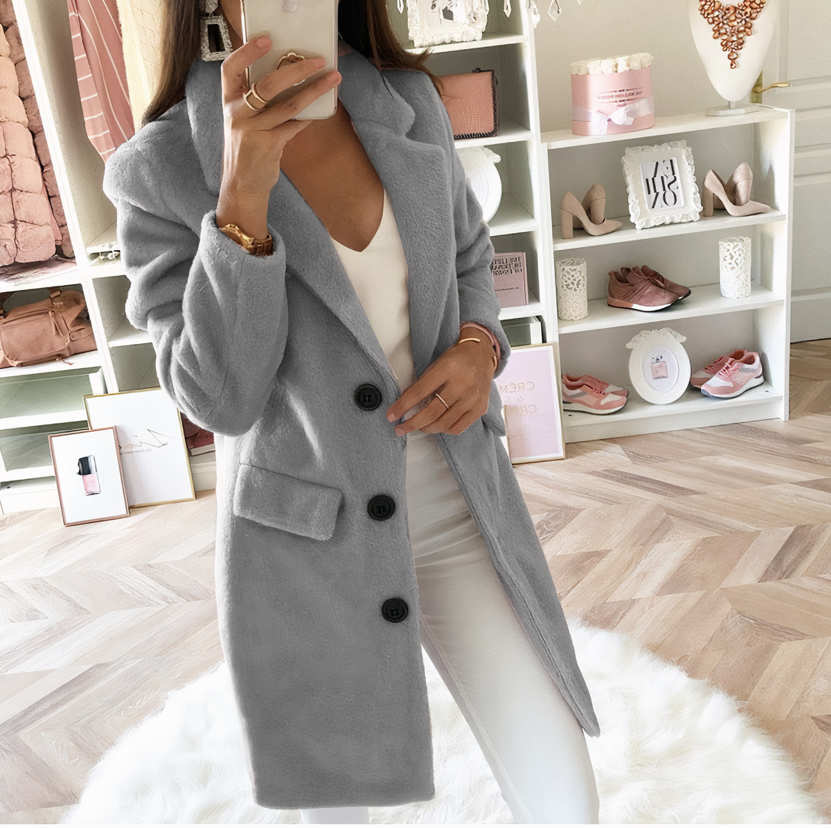 Elegant Women's Coat Long Stylish Jacket