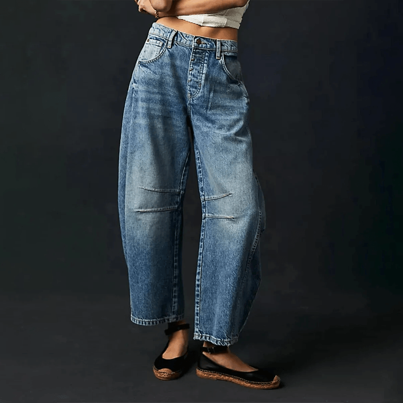 Women's High-Waist Jeans Comfortable Loose Fit