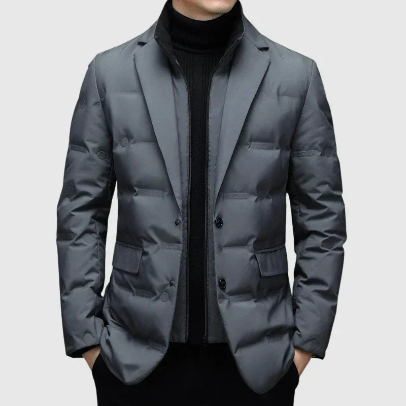 Elegant Quilted Blazer Women's Jacket Two-Button Cut
