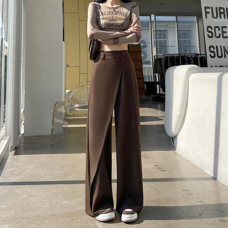 Women's Asymmetrical Wide-Leg Trousers
