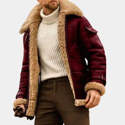 Men's Leather Pilot Jacket Winter Style