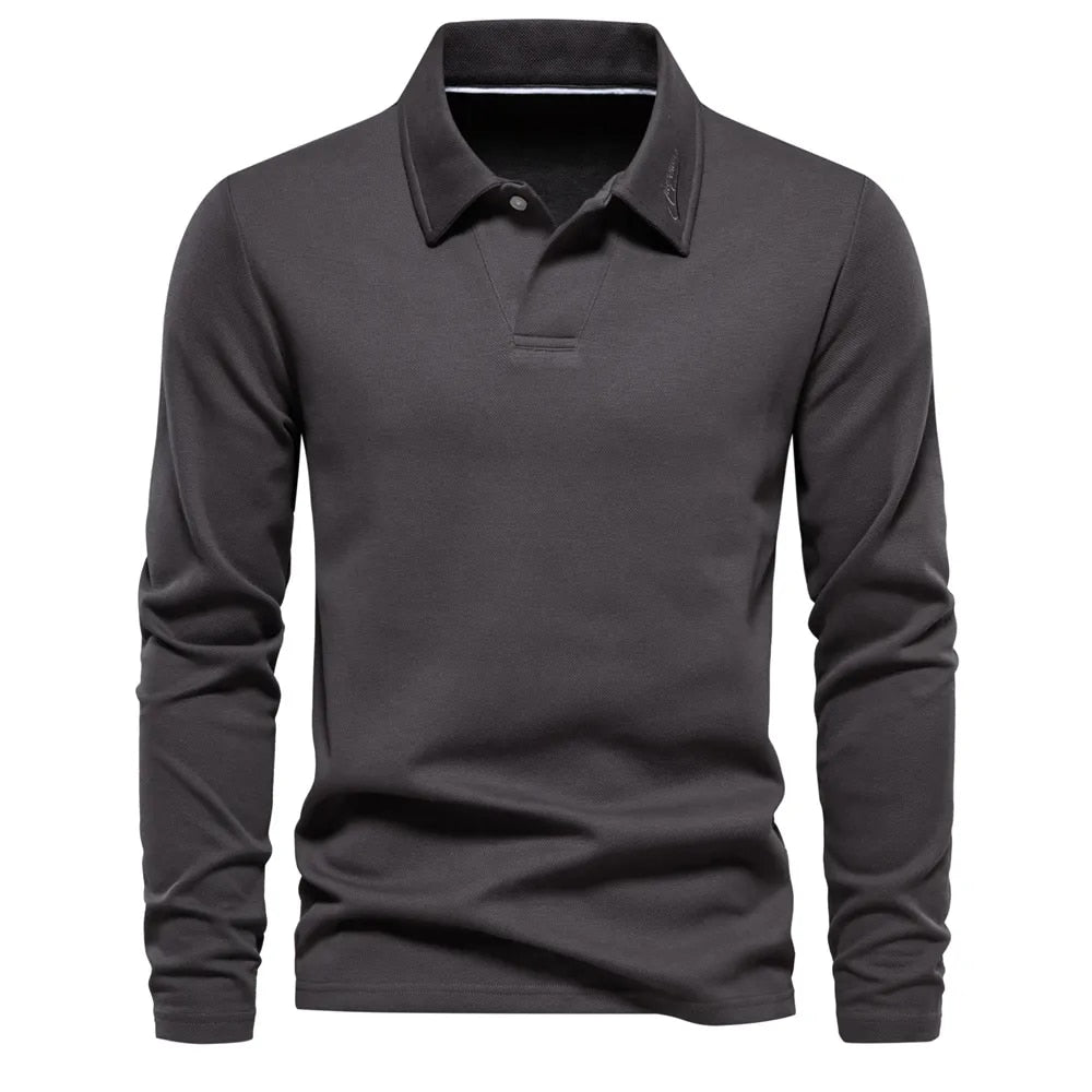 Men's Long-Sleeve Polo Shirt Modern