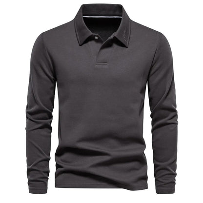 Men's Long-Sleeve Polo Shirt Modern