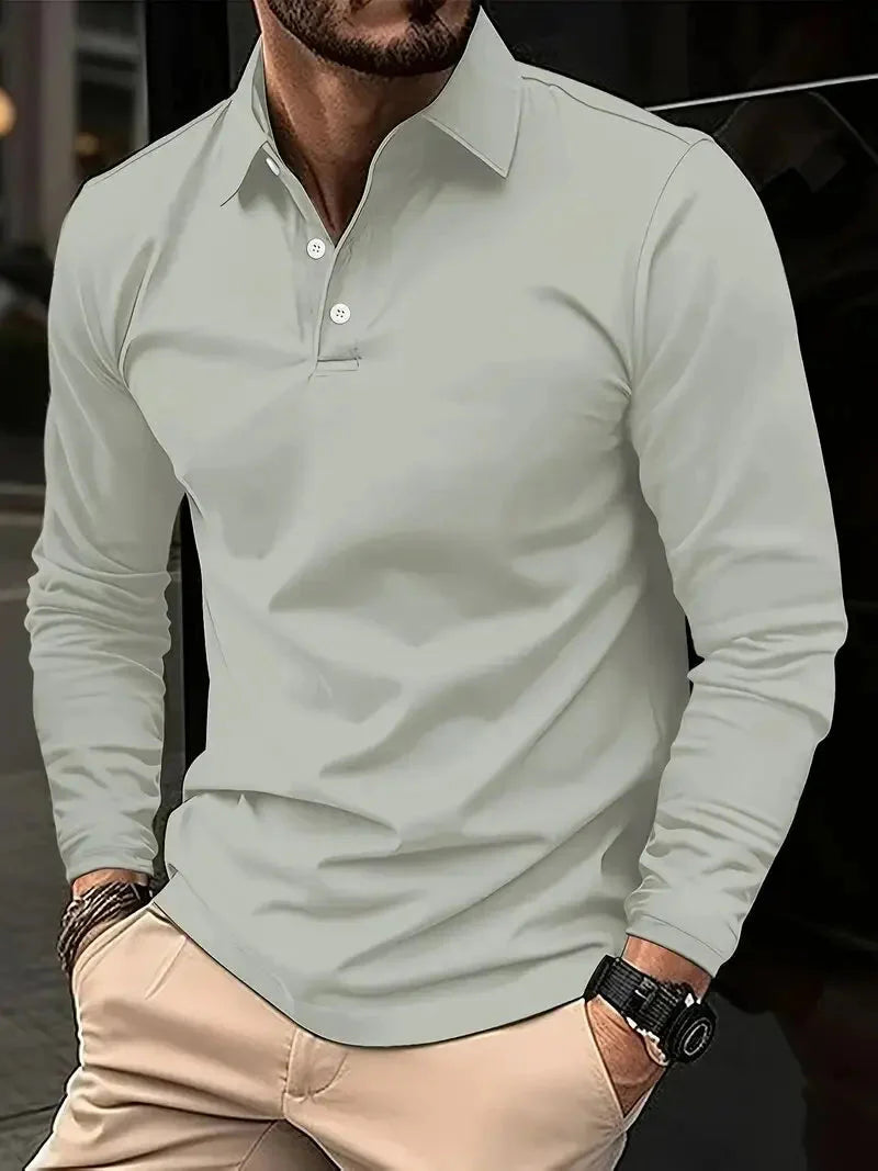 Men's Breathable Sporty Half-Button Polo Shirt