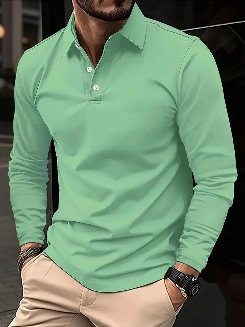 Men's Breathable Sporty Half-Button Polo Shirt