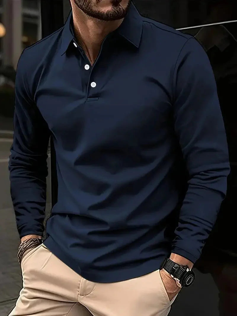 Men's Breathable Sporty Half-Button Polo Shirt